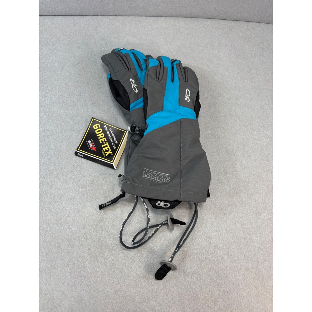 NWT Outdoor Research Arete Modular GORE-TEX gloves Men's Small grey blue ski - Picture 2 of 6